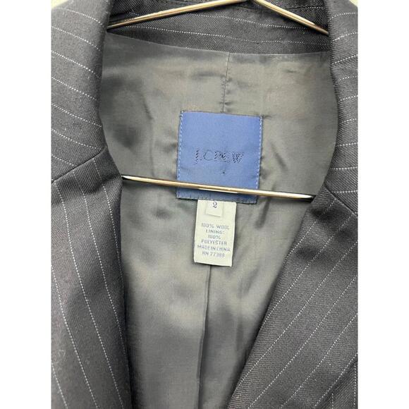 J Crew Womens Wool Blazer Jacket Size 2 Classic Pinstripe Career Modern Office - Picture 5 of 13